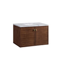 James Martin Amberly 36" Dual Mount Single Bathroom Vanity, Mid-Century Walnut