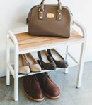 Shoe Organizer & Bench (18" H)  - Steel + Wood