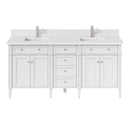 James Martin Brittany 72" Double Bathroom Vanity, Bright White