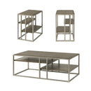 Padena 3-Piece Metal Frame Wood Living Room Coffee Table Set