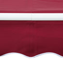 8' x 7' Patio Retractable Awning, Manual Exterior Sun Shade Deck Window Cover, Wine Red