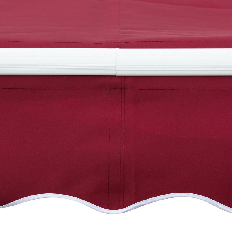 8' x 7' Patio Retractable Awning, Manual Exterior Sun Shade Deck Window Cover, Wine Red