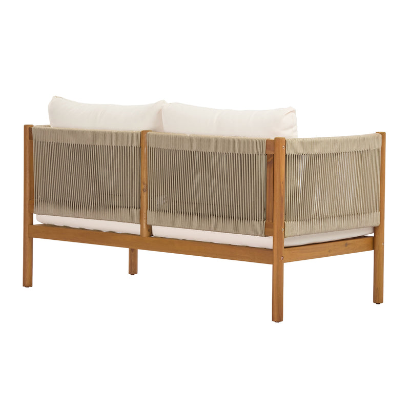 4-Piece Outdoor Sofa Set with Acacia Wood Frame in Teak Look, photo 7 of 10