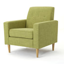 Nebulize Upholstered Fabric Club Chair With Button Tufted And Square Off Arm And Back by HouseOfZazla