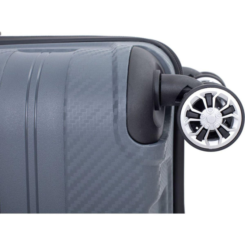 Hardshell Suitcase Spinner Wheels PP Luggage Sets Lightweight Durable Suitcase with TSA Lock,3-Piece Set (20/24/28), Gray