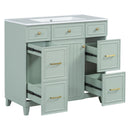 Bathroom Vanity With Ceramic Sink, Soft Close Doors, Adjustable Shelves by HouseOfZazla