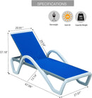 Patio Chaise Lounge Adjustable Aluminum Pool Lounge Chair with Armrest by HouseOfZazla