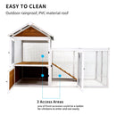 77"Large outdoor chicken coop Wooden chicken coop, duck coop with nest box, bird cage, rabbit cage - waterproof PVC board (yellow brown gradient 80)L