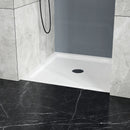Goodyo - Centered Drain Shower With 3-Side Tile Flanges - White by HouseOfZazla