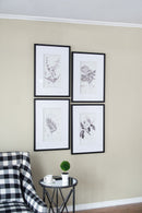 Botanical Wall Art Prints, Home Decor For Living Room Dining Room, Bedroom, Hallway (Set of 4) - White / Black by HouseOfZazla