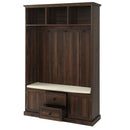 Hall Tree With 3 Hooks, Coat Hanger, Entryway Bench, Storage Bench, 3 In 1 Design