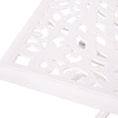 Celestine Outdoor Cast Aluminum Dining Table with Floral Lattice Design and Umbrella Holder by HouseOfZazla