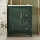 Bathroom Vanity With Sink, Compact Cabinet & 2 Drawers And Adjustable Shelf by Unique Piece Furniture