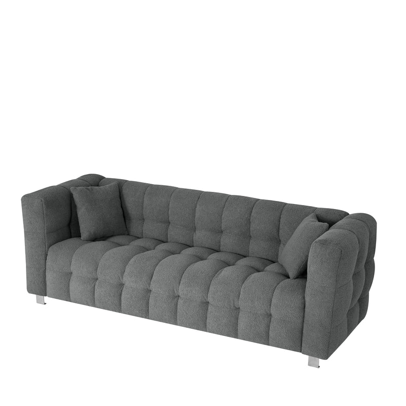 Walker Edison | Teddy 80" Sofa with two throw pillows