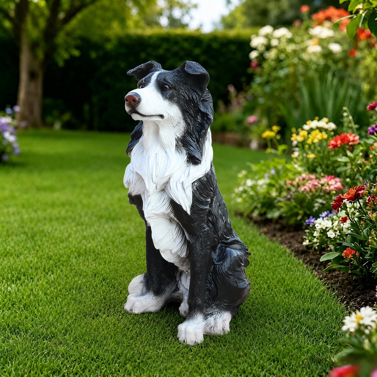 Outdoor Garden Border Collie Dog Statue Greeter, photo 10 of 10
