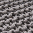 Chabani - Indoor Modern Knitted Fabric Cube Pouf Ottoman - Light Gray by HouseOfZazla