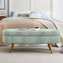 Modern Ottoman Oval Storage Bench With Rubber Wood Legs by Unique Piece Furniture