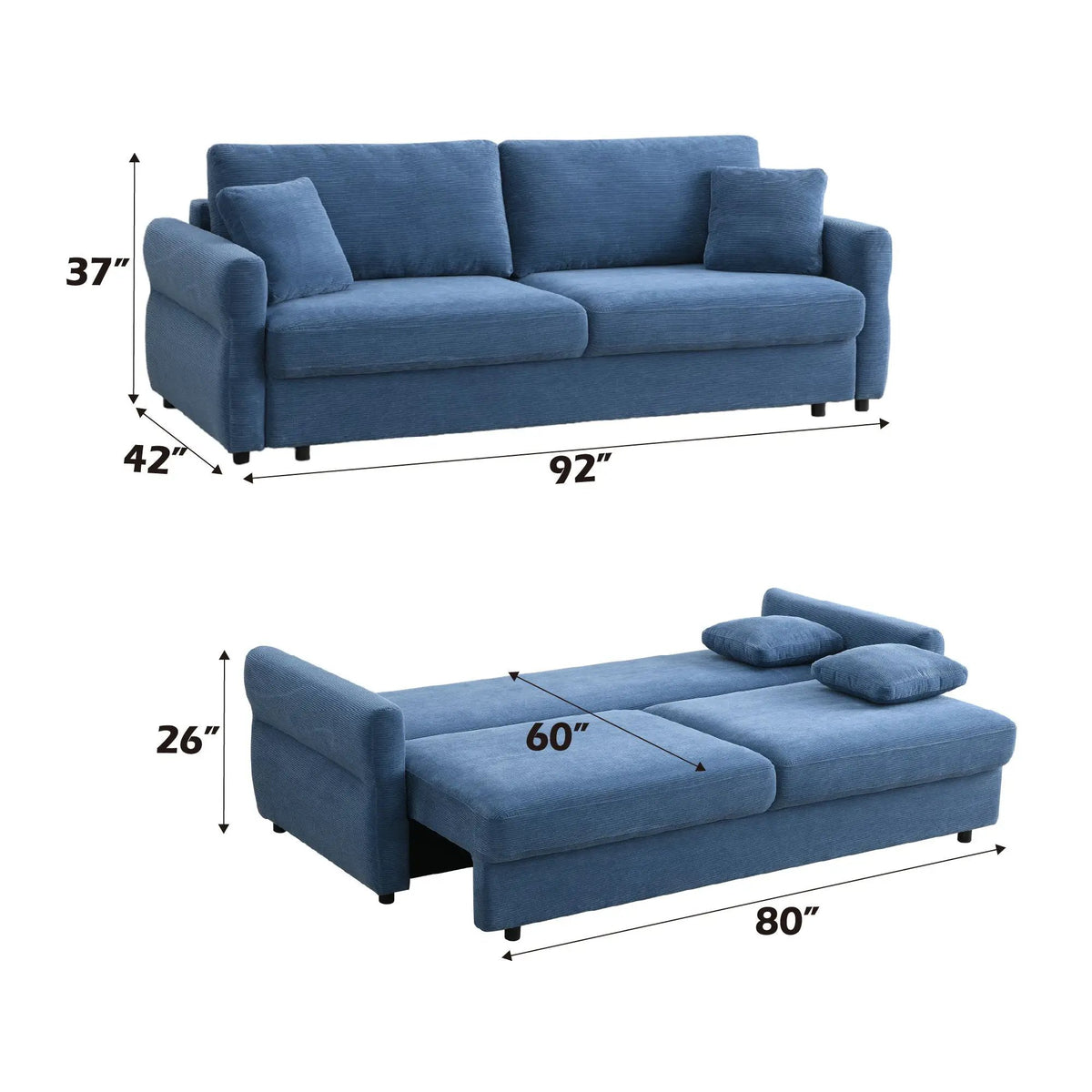 Haran - Pull Out Sleeper Sofa With Storage, photo 12 of 14