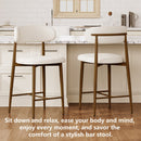 Counter Height Bar Stools Set of 2 with Curved Backrest
