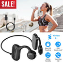 V5.1 Wireless Bone Conduction Headphone Open Ear Sports Wireless Headset w/ Mic IPX5 Sweatproof MMC Card Support