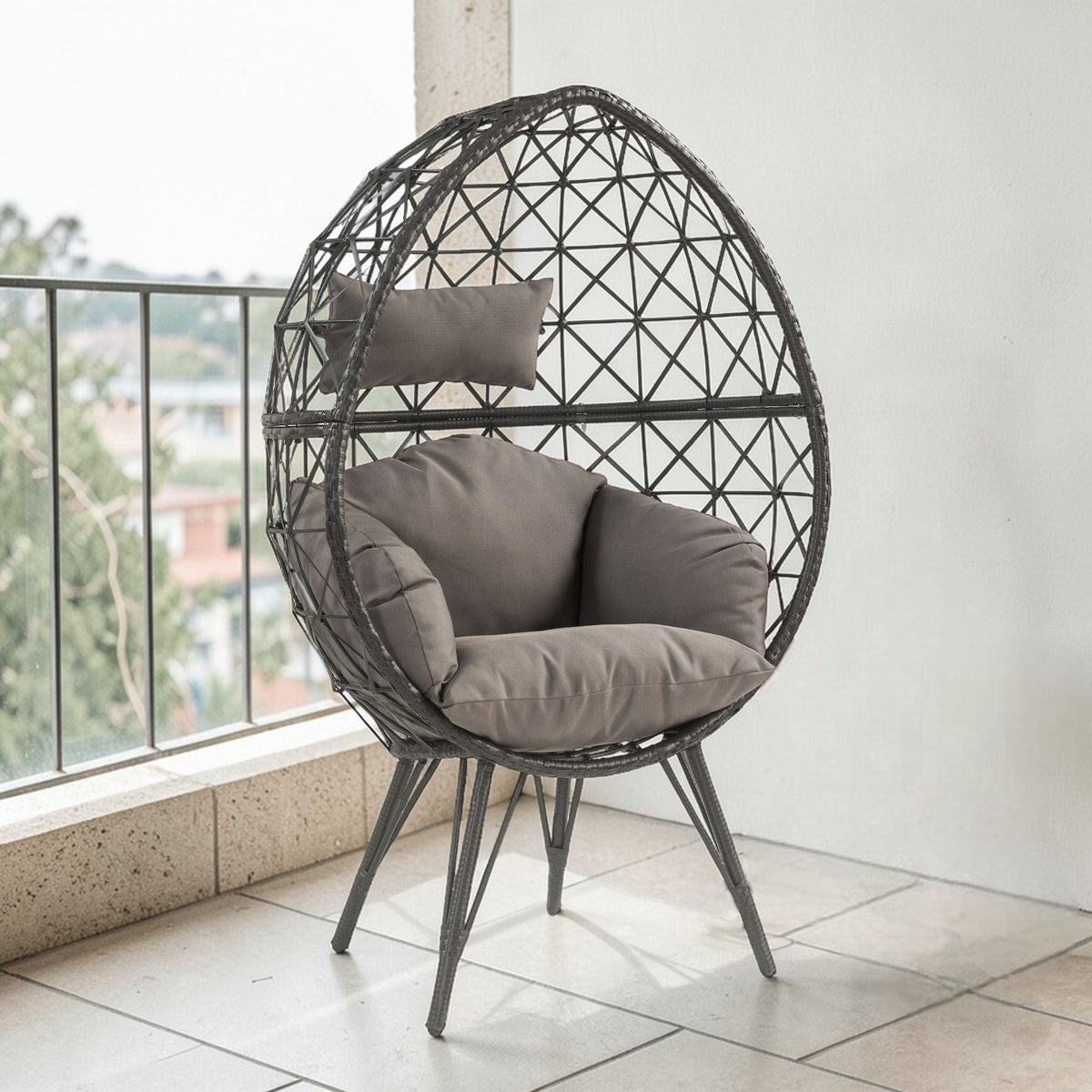 Aeven - Patio Lounge Chair - Light Gray, photo 5 of 6