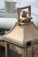 Candle Lantern Decorative, Hurricane Lantern Holder Decor For Indoor Outdoor, Home Garden Wedding - Ivory
