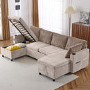 Sectional Sofa Bed With Pull Out Sleeper, USB Ports, Cup Holders by HouseOfZazla