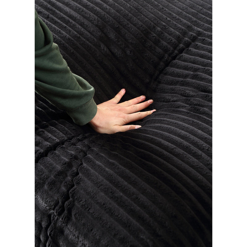 74.8" Modern Luxury Twins Sofa Couch for Living Room Quality Corduroy Upholstery Sleeper Sofa Bed Daybed Black