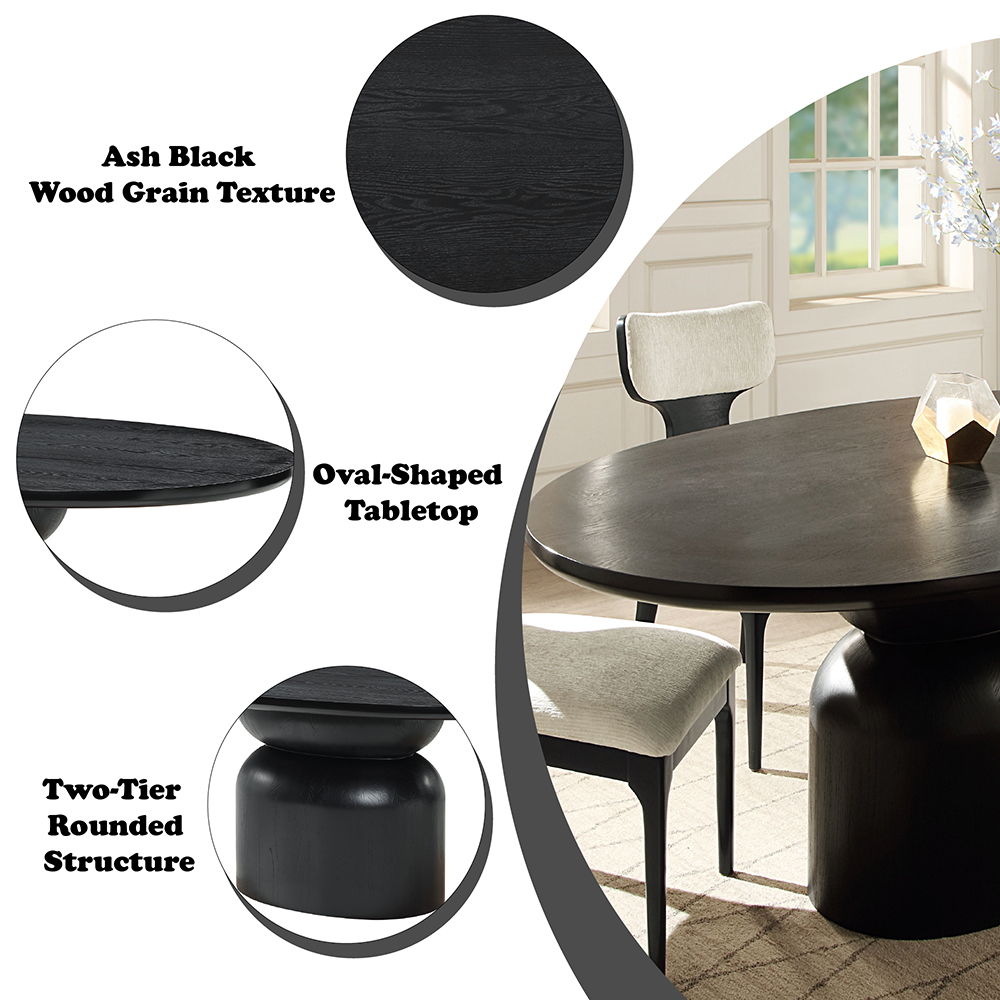 Marioly - Dining Table - Ash Black, photo 5 of 7