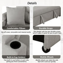 87.4" L-shape Sofa Bed Pull-out Sleeper Sofa with Wheels, USB Ports, Power Sockets for Living Room, Grey