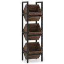 3 Tier Basket Stand With Angled Baskets, Vertical Storage Tower For Kitchen - Black by HouseOfZazla