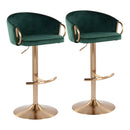 Claire - Contemporary / Glam Adjustable Bar Stool (Set of 2) by HouseOfZazla