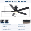Mordern Flush Mount Ceiling Fan With Light And Remote Control by HouseOfZazla