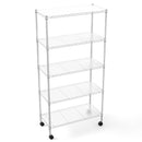 2 Pack 5 Tier Shelf Wire Shelving Unit, NSF Heavy Duty Wire Shelf Metal Large Storage Shelves Height Adjustable Utility for Garage Kitchen Office Commercial Shelving Steel Layer Shelf - Chrome