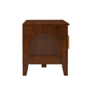 Lars Indoor Rattan Decorated Rubber Wood Dog Crate Cabinet Furniture by HouseOfZazla