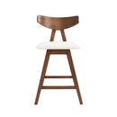 Mid Century Modern Counter Stool With V Shape Frame And Upholstered Seating