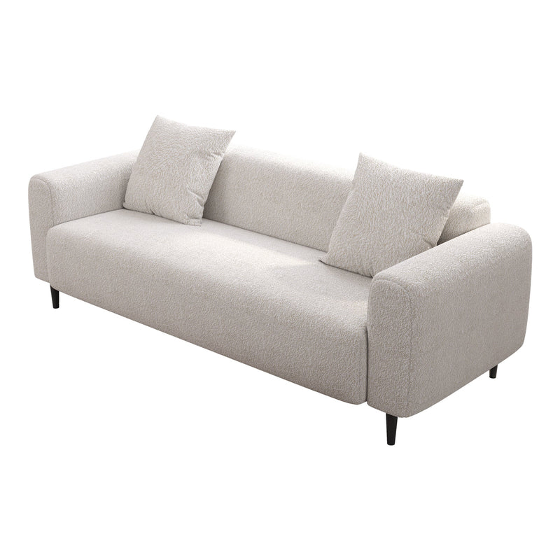 77.2"Large size two Seat Sofa,Modern Upholstered,White mohair Granular velvet