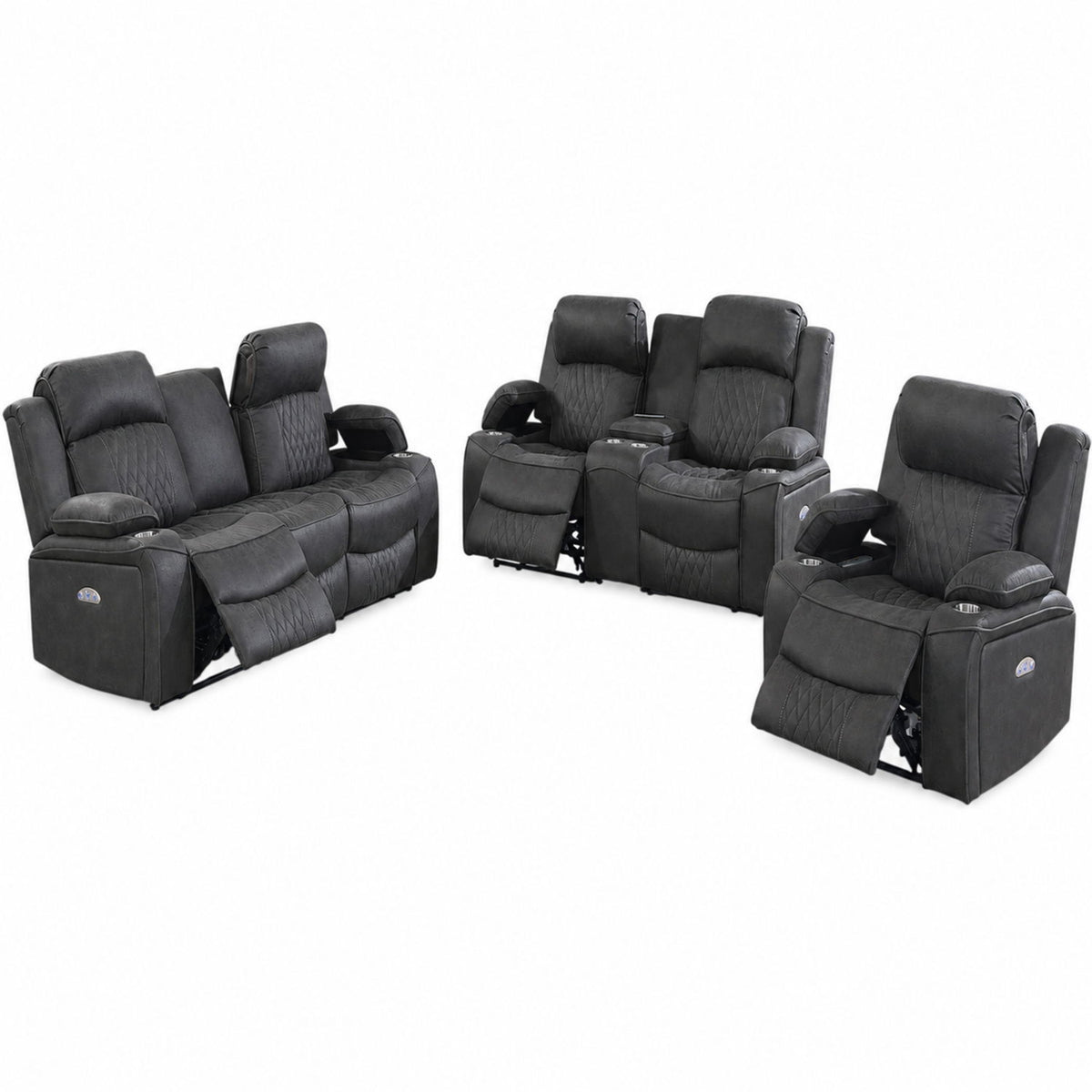 Power Motion Living Room Set With USB Port, Adjustable Headrest, Cup Holder, photo 6 of 28