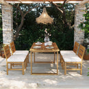 U_STYLE Farmhouse 5-Piece Outdoor Patio Dining Set with Adjustable Legs by HouseOfZazla