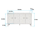 Accent Cabinet 4 Door Wooden Cabinet Sideboard Buffet Server Cabinet Storage Cabinet, for Living Room, Entryway, Hallway, Office, Kitchen and Dining Room, White Wash