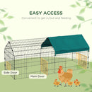 73" Small Animal Playpen, Pet Playpen Yard Fence for Rabbits, Chicken, Chinchillas with Roof for Indoor & Outdoor, Green