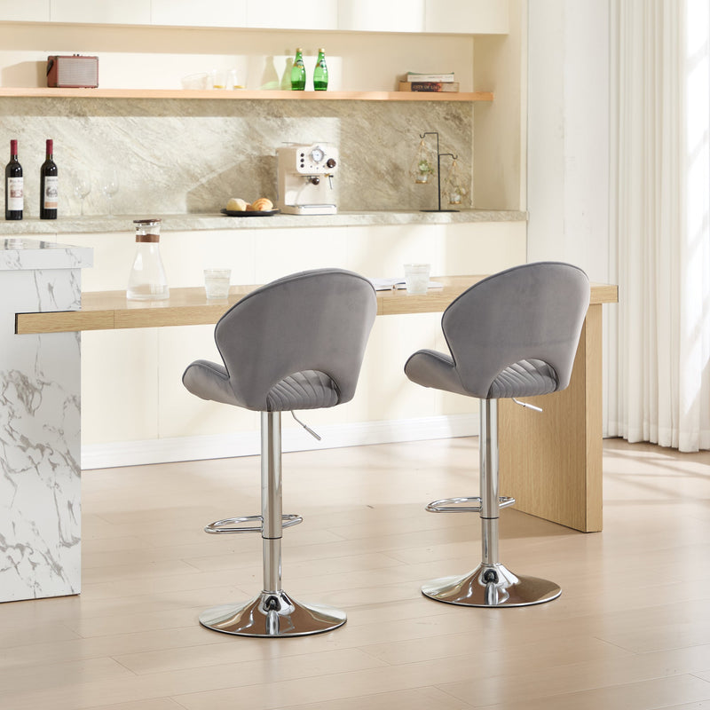 Bar Stools Set of 2 - Adjustable Barstools with Back and Footrest, photo 3 of 10