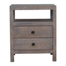 2 Drawer Open Bedside Table - Gray Ash by HouseOfZazla