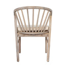 Outdoor Dining Chairs Set of 2 with Acacia Wood and Cream Washable Cushions by HouseOfZazla