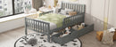Platform Bed With Guardrails On Both Sides And 2 Storage Drawers by HouseOfZazla