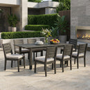 9-Piece Outdoor Dining Set with Extendable Acacia Wood Table and Cushioned Chairs by HouseOfZazla