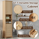 Tall Bathroom Cabinet With 1 Door, 3 Drawers, Open Storage - Wood by HouseOfZazla