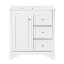 Bathroom Vanity With Sink, Modern Elegant Bathroom Storage Cabinet With 3 Drawers And Adjustable Shelves, Freestanding Vanity Set With Mirror Cabinet, Single Sink Bathroom Vanity by HouseOfZazla