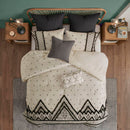 3 Piece Cotton and Flax Linen Blend Comforter Set Natural Full/Queen