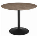 Round Dining Table With Pedestal Base - Warm Walnut